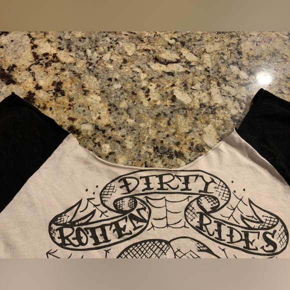 3/$25 ✨ Dirty Rotten Rides Custom Chopped Crop Raglan - Picture 3 of 5
